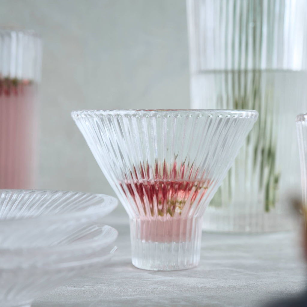 Pressed Clear Martini Glasses - Set of 4