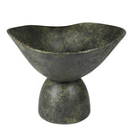 Bastia Organic Bowl on Base, Green Patina
