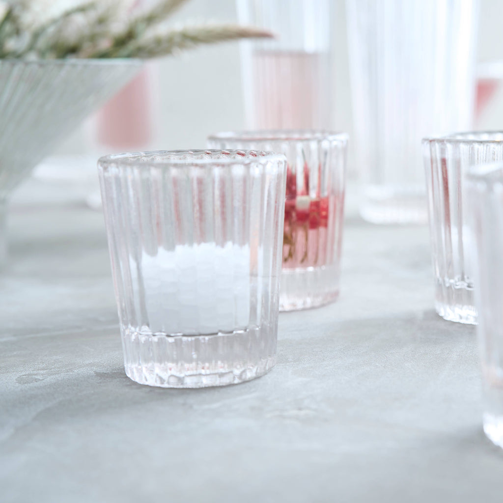 Pressed Clear Juice Glasses - Set of 4