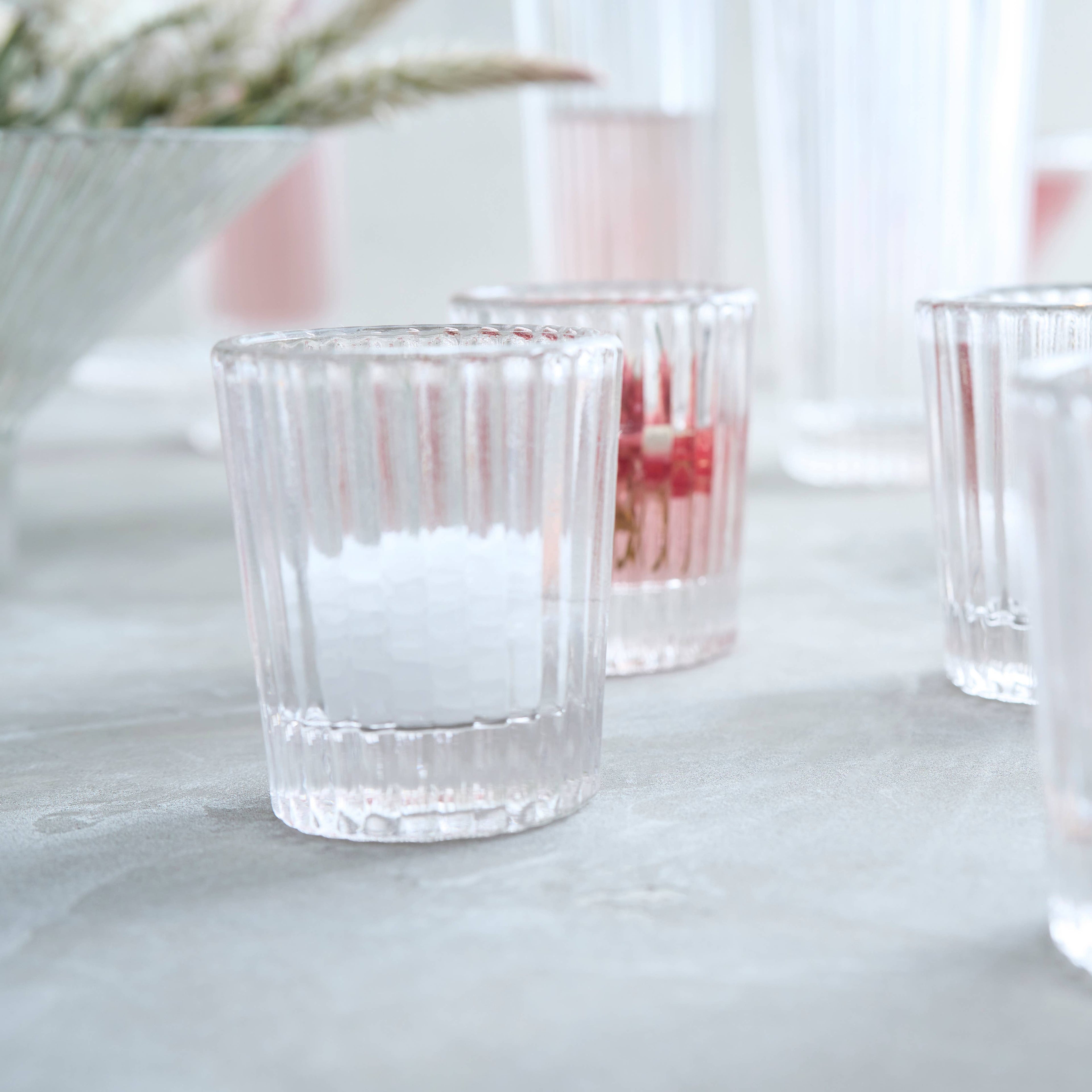 Pressed Clear Juice Glasses - Set of 4