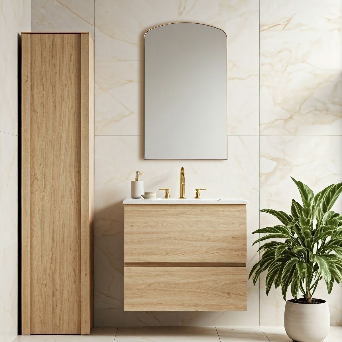 Tordera Arch Mirror, Brass