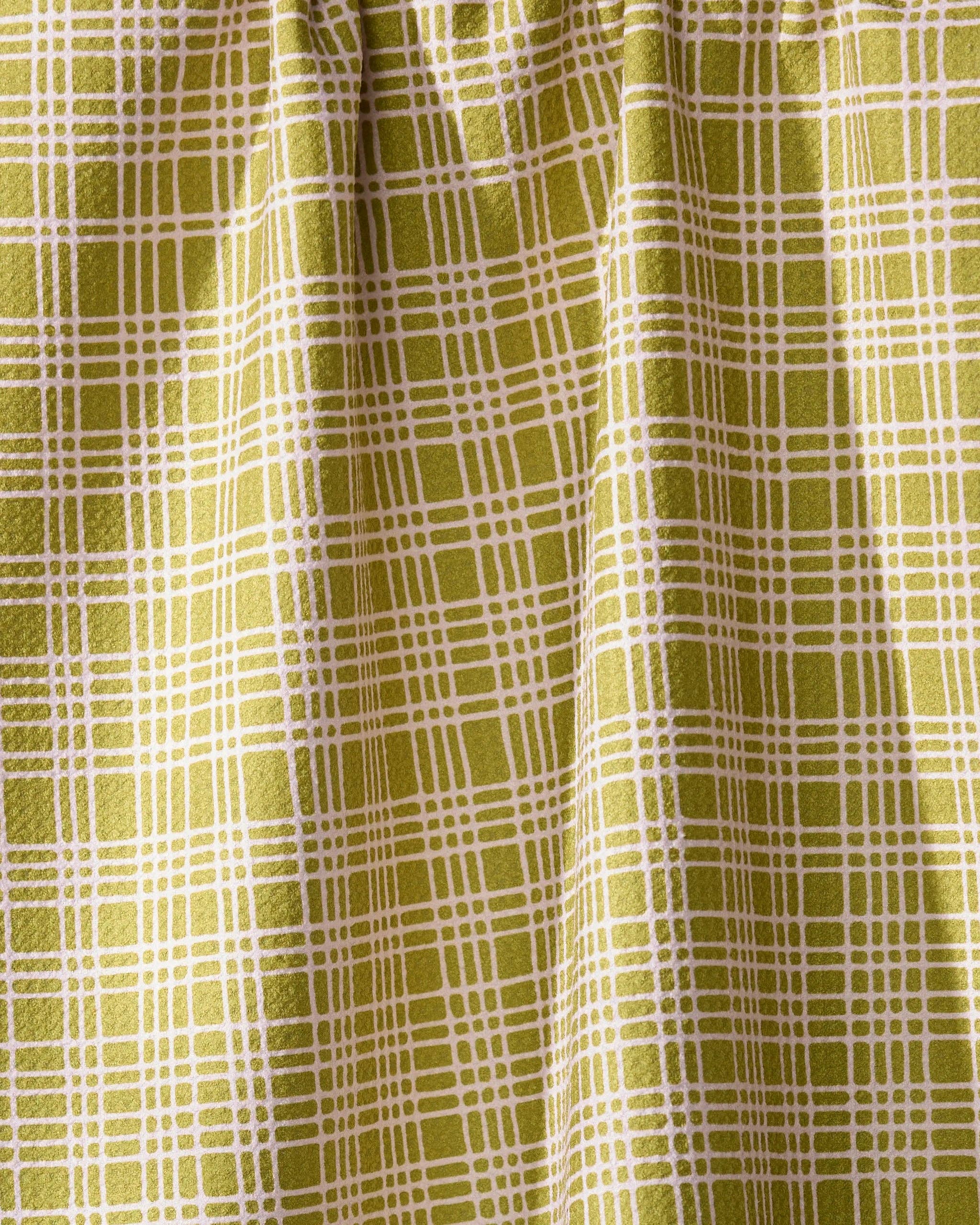 Orchard Plaid Green Tea Towel — detail view