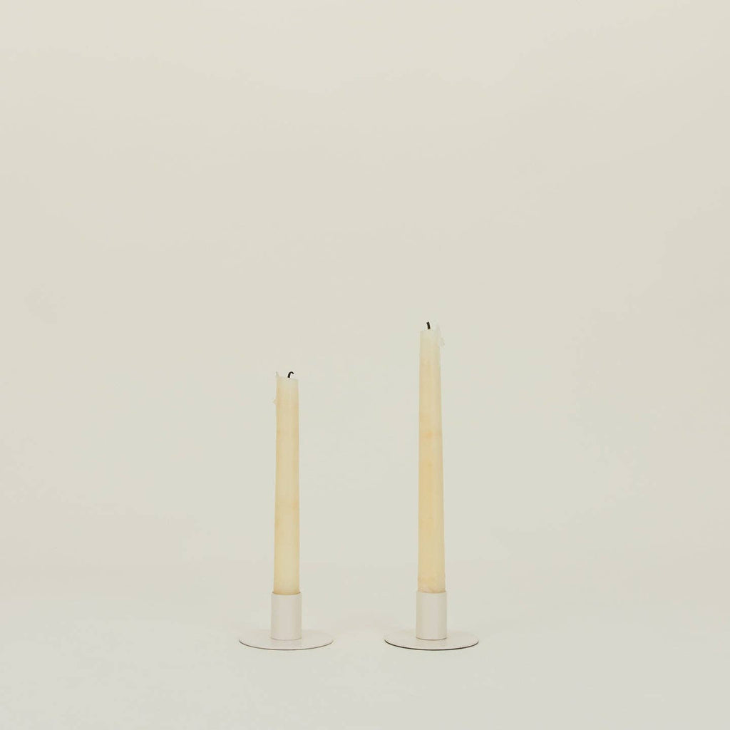 ESSENTIAL METAL CANDLE HOLDERS, SET OF 2 - IVORY
