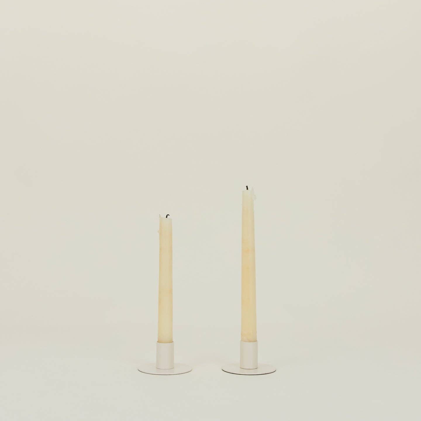 ESSENTIAL METAL CANDLE HOLDERS, SET OF 2 - IVORY