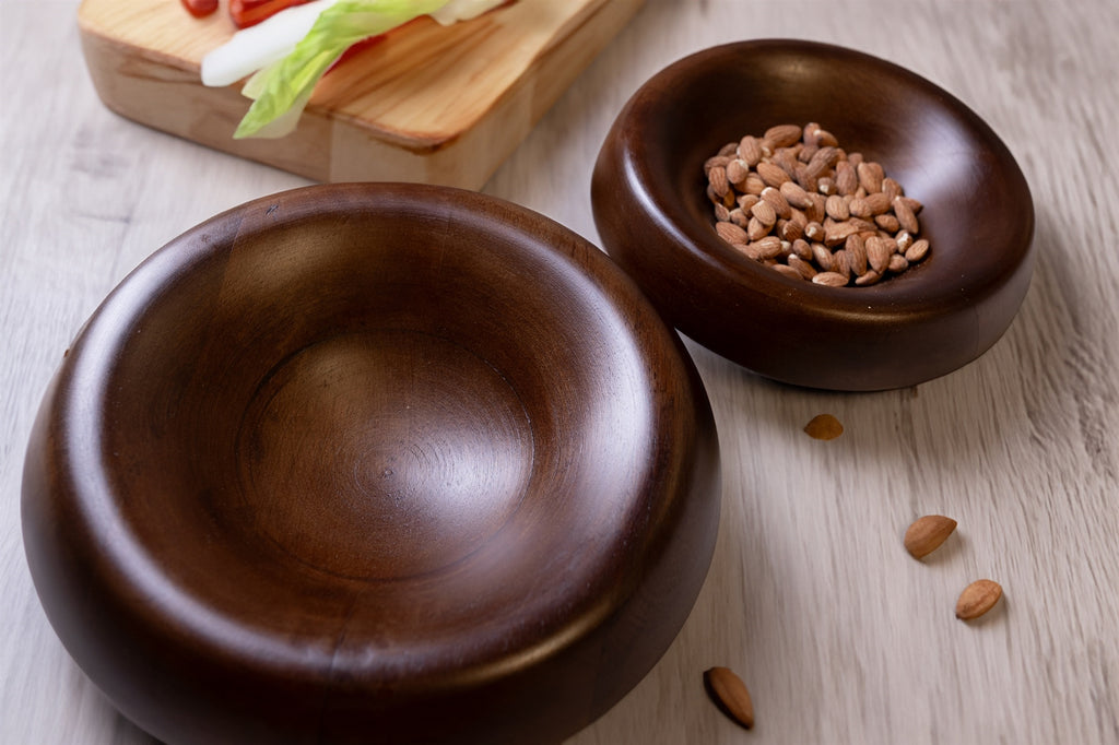 Large Round Turned Serving Bowl