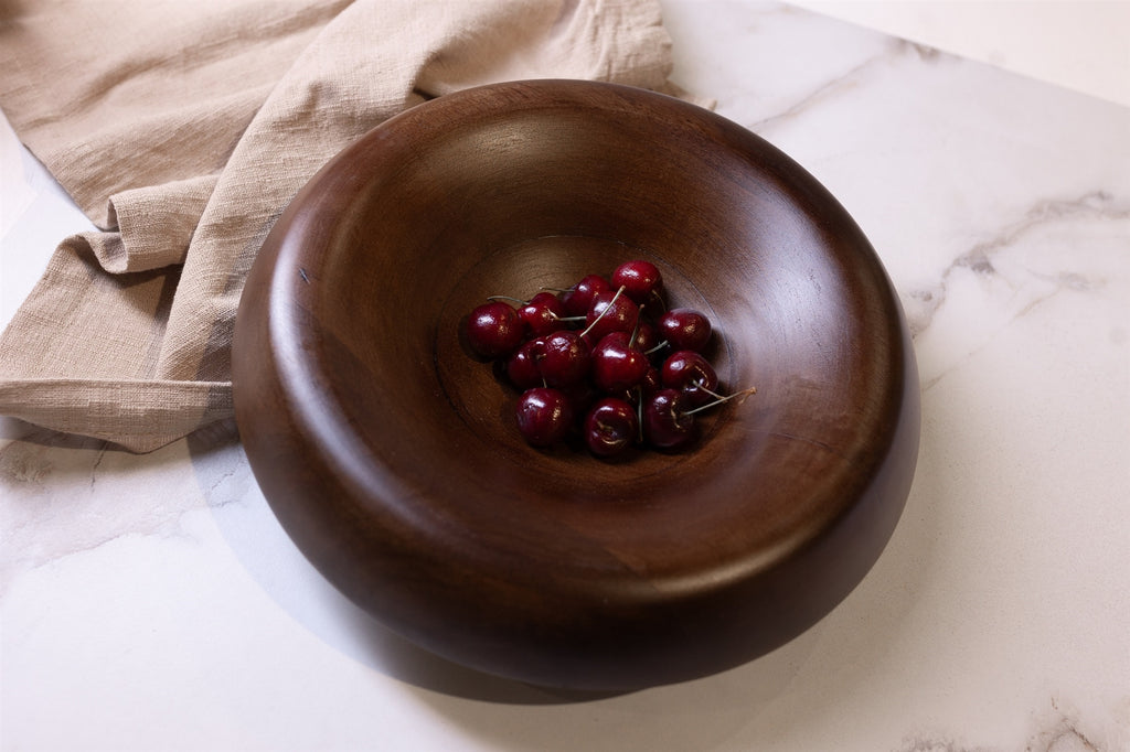 Small Round Turned Serving Bowl