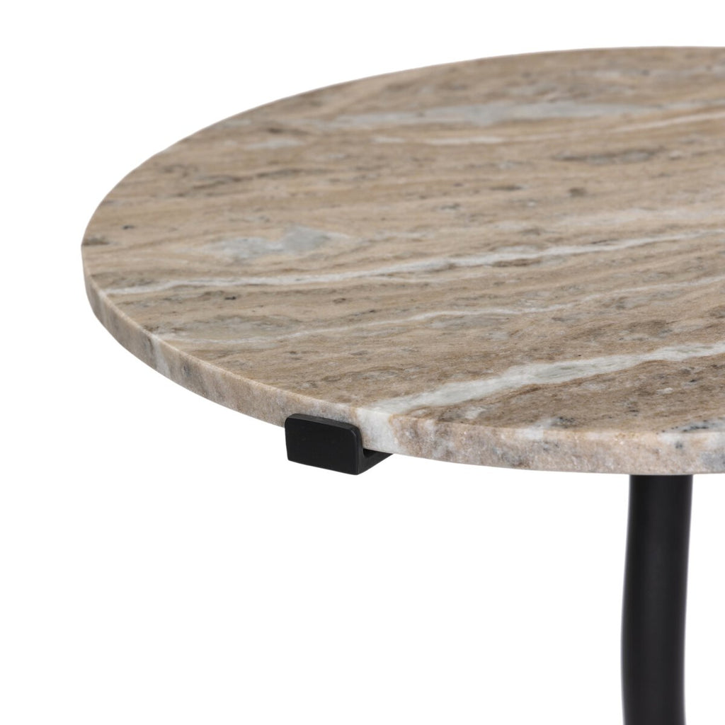 Sophie End Table, Creamy Taupe Marble