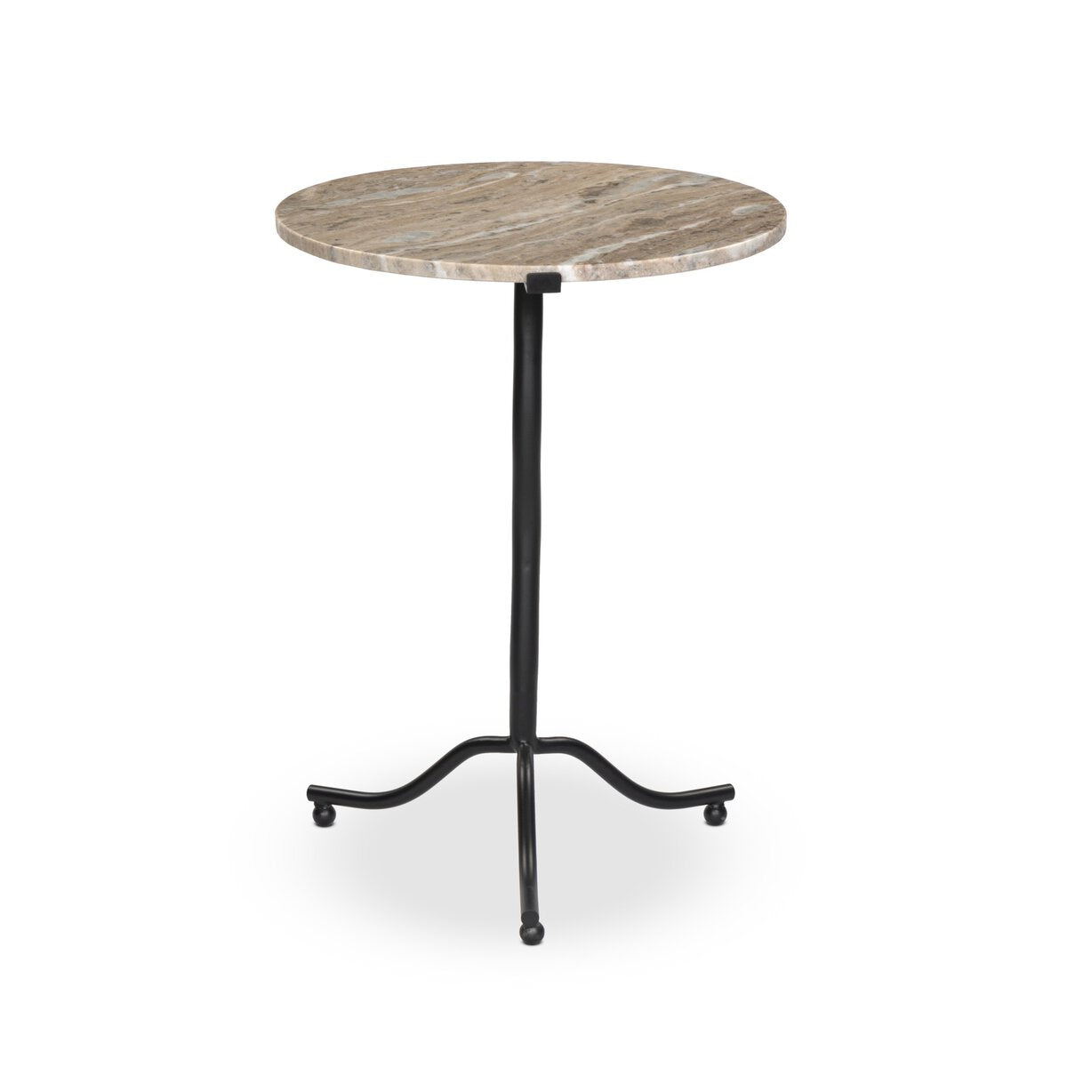 Sophie End Table, Creamy Taupe Marble