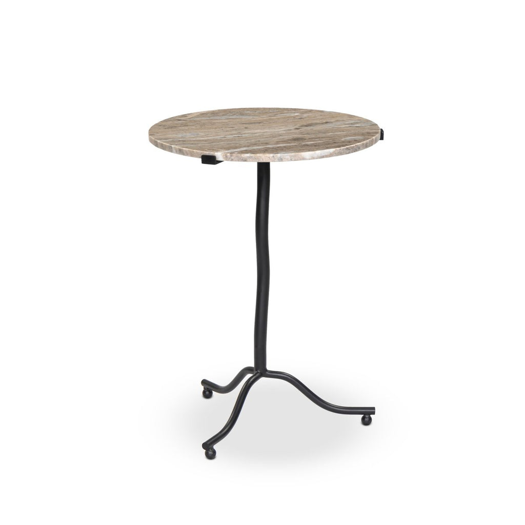 Sophie End Table, Creamy Taupe Marble