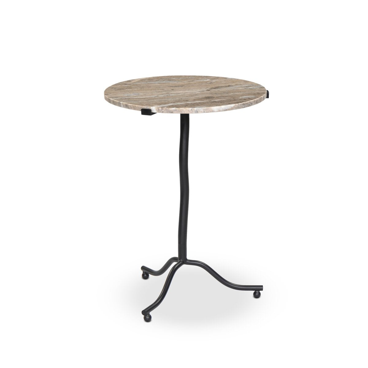 Sophie End Table, Creamy Taupe Marble