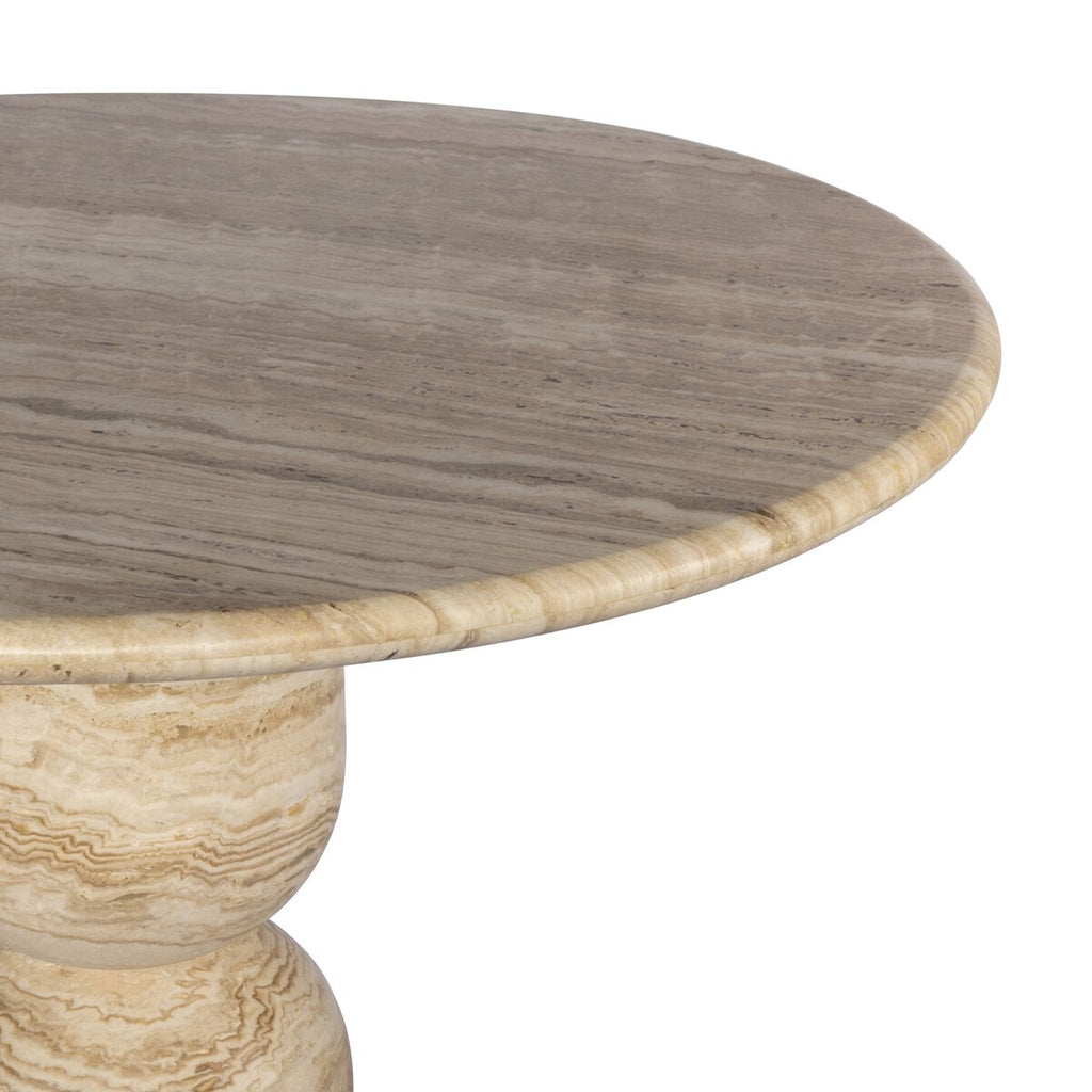 Figueroa Dining Table 42 Light Beige Travertine