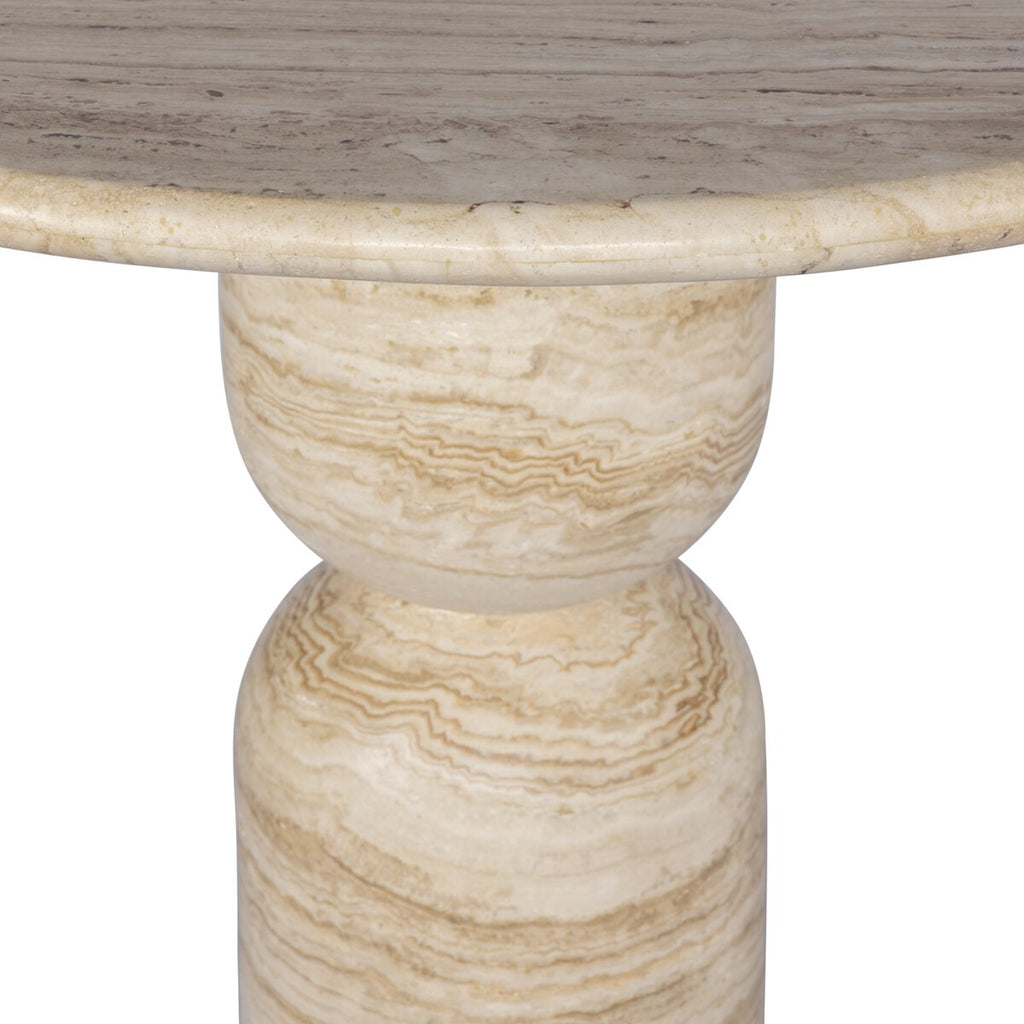 Figueroa Dining Table 42 Light Beige Travertine