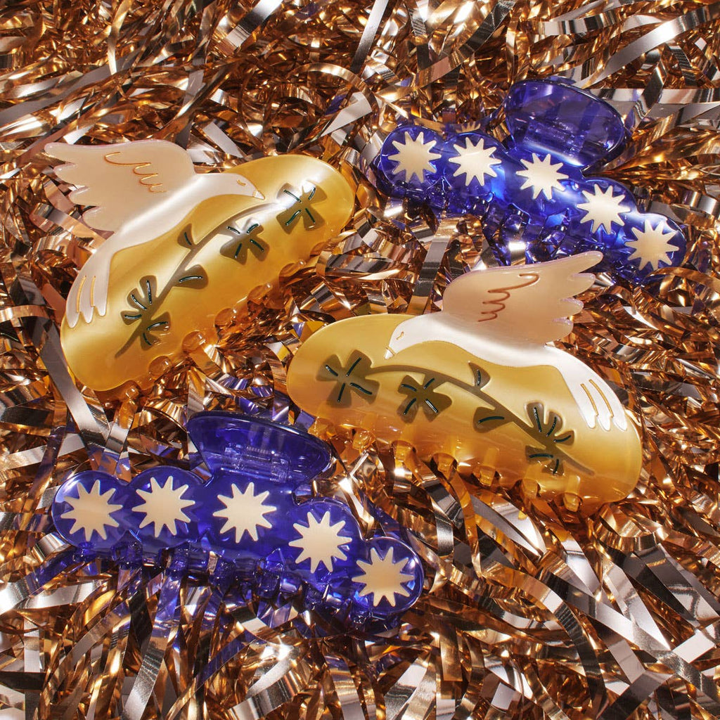 Lucky Dove XL Claw - Bird and Four Leaf Clover Large Clip