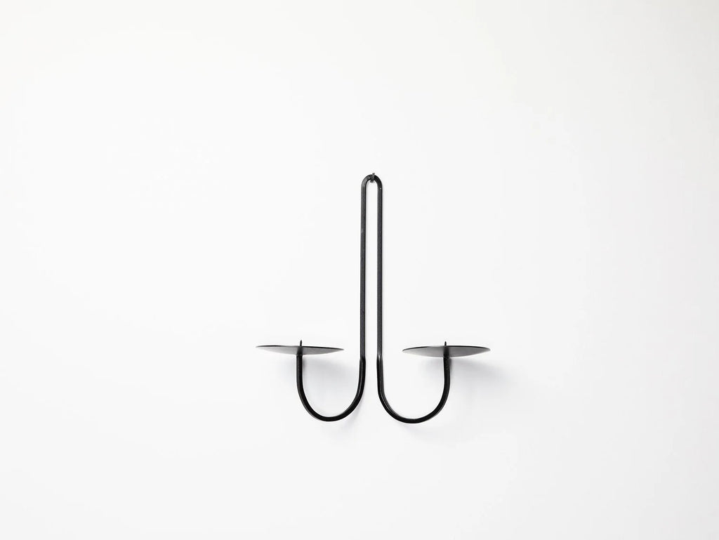 Double Arm Iron Candle Holder — detail view