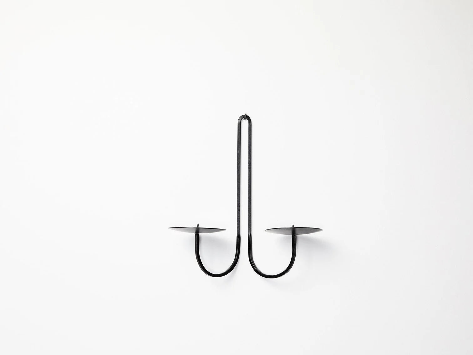 Double Arm Iron Candle Holder — detail view