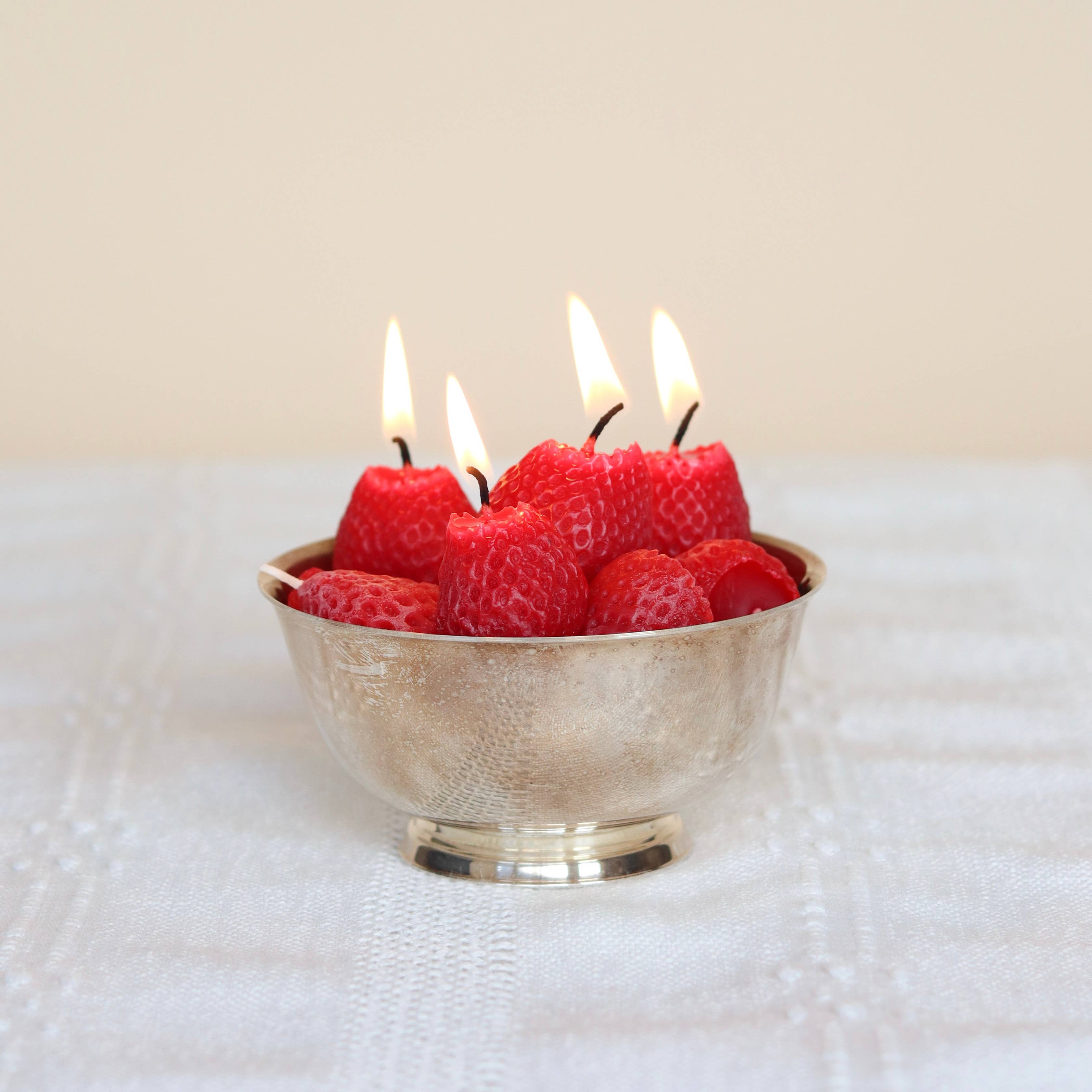 Strawberry Beeswax Birthday Candles — view 5