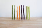 Purple Asparagus Beeswax Candle Taper Pair — detail view
