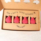 Strawberry Beeswax Birthday Candles - 4 count — detail view