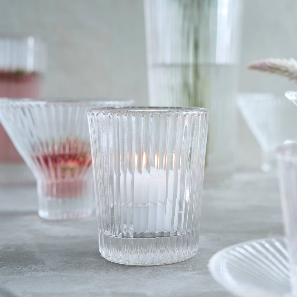 Pressed Clear Juice Glasses - Set of 4