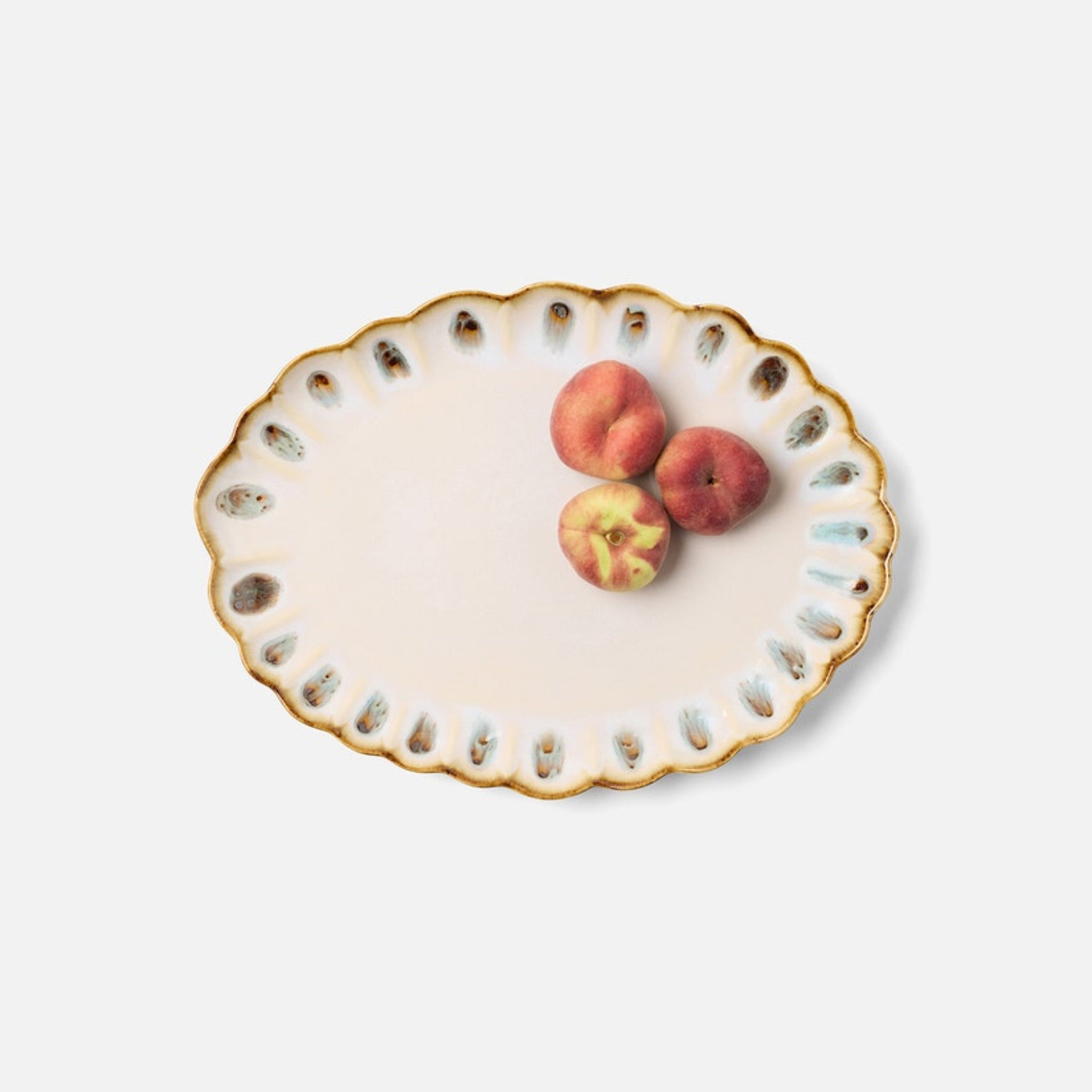 Amoria Oval Serving Platter in Almond & Sage (Set of 2)
