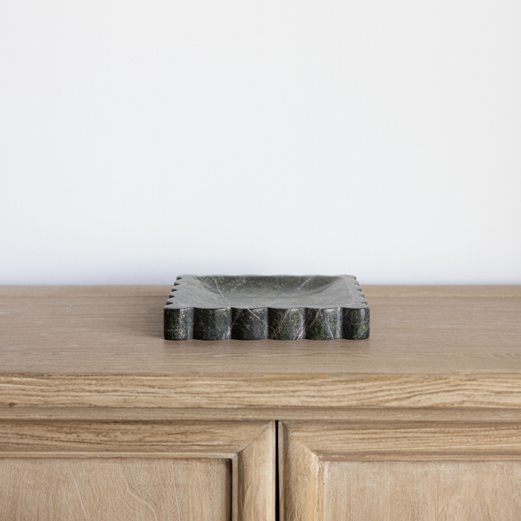 Scalloped Marble Tray