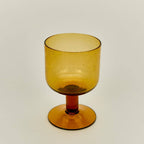 Seeded Glassware, Stemmed, Set of 4, Amber