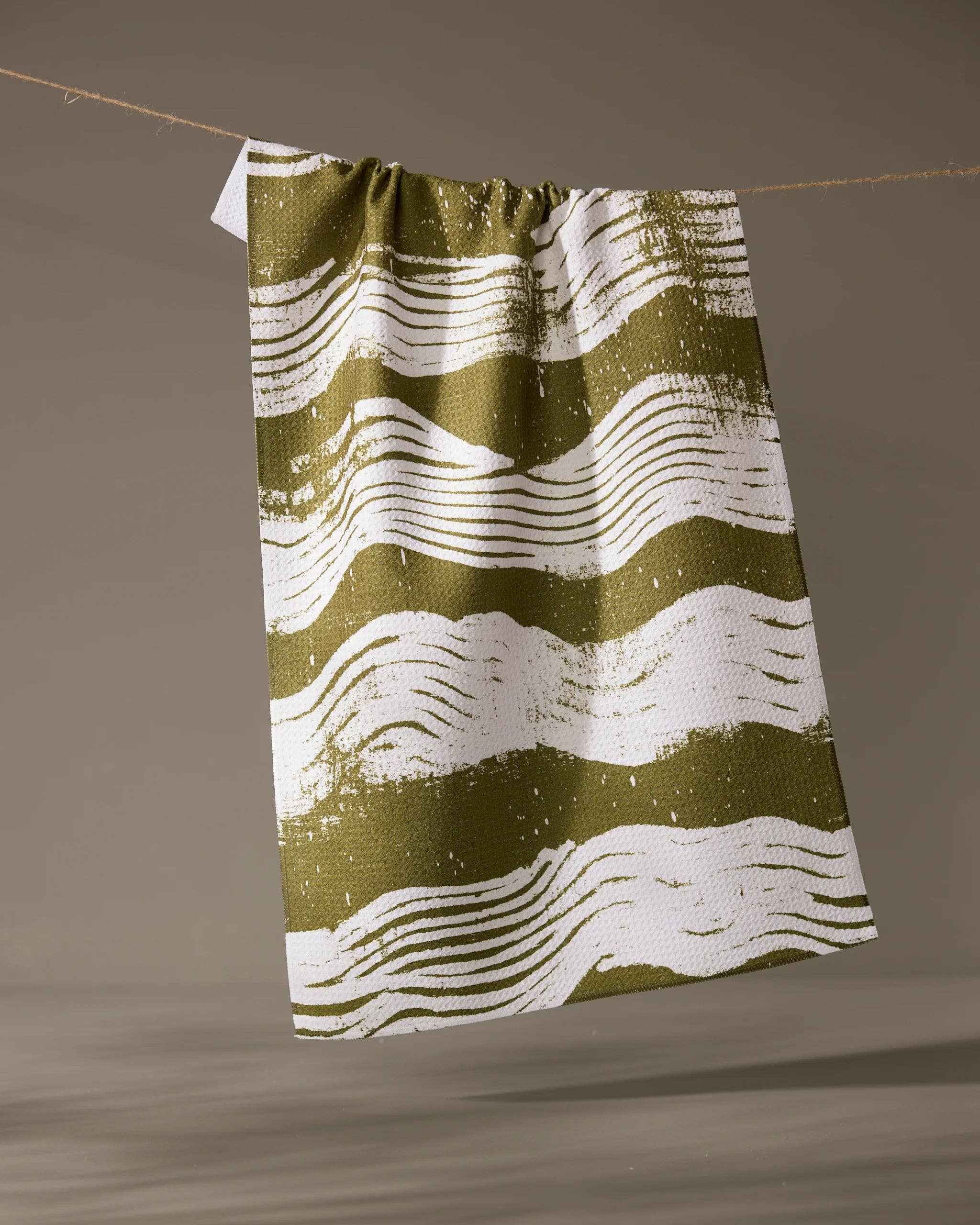 Brushline Green Tea Towel