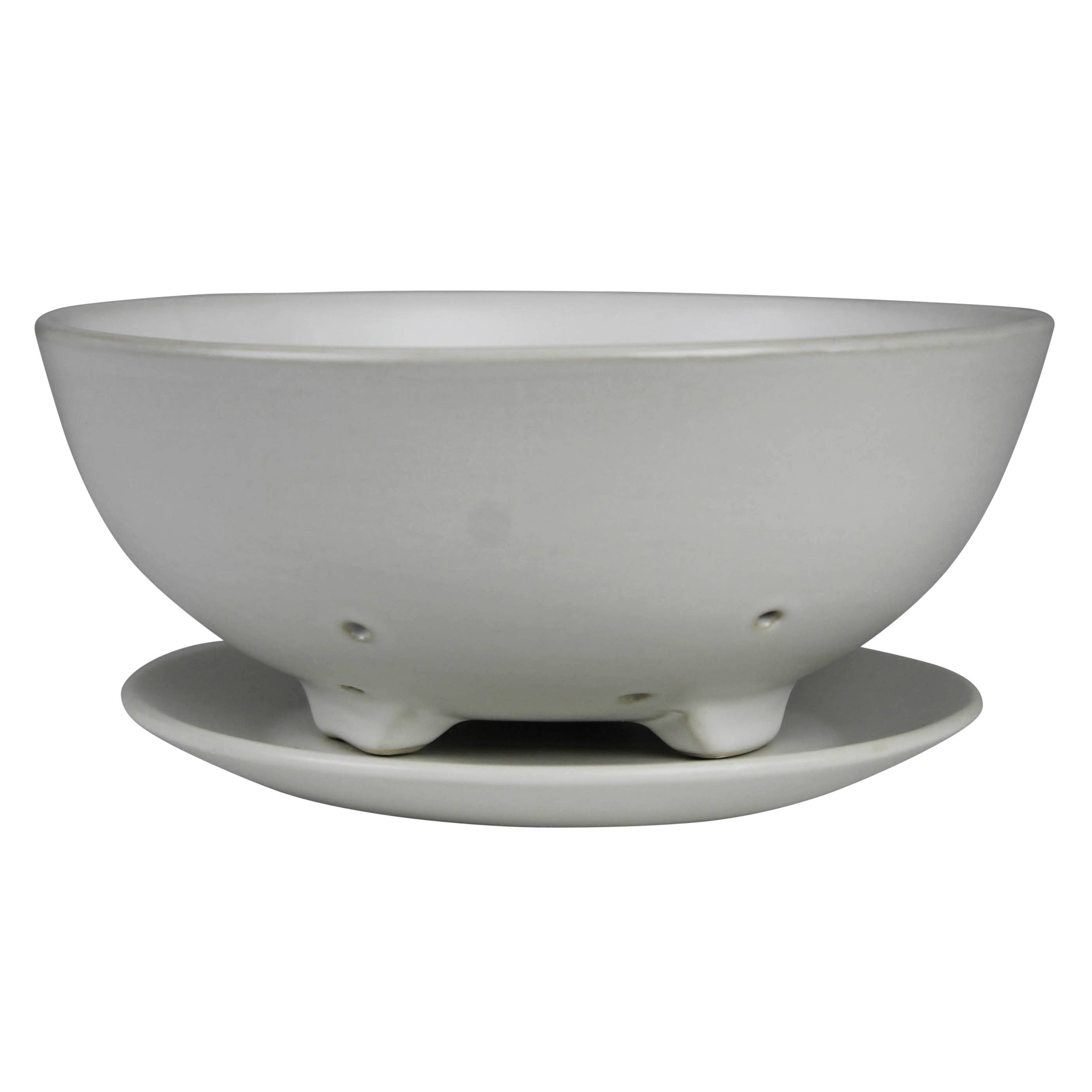 Drift Berry Bowl with Saucer, Ceramic.  saucer: 5.5x0.75