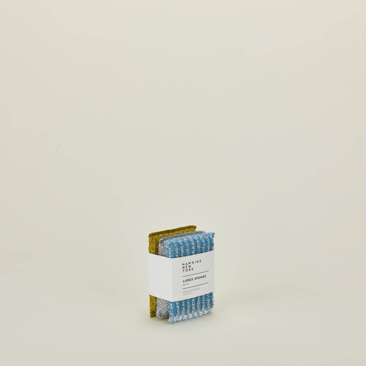 LUREX SPONGES - SET OF 3 - BLUE/GOLD/SILVER
