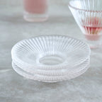 Pressed Clear Glass Small Plates - Set of 6
