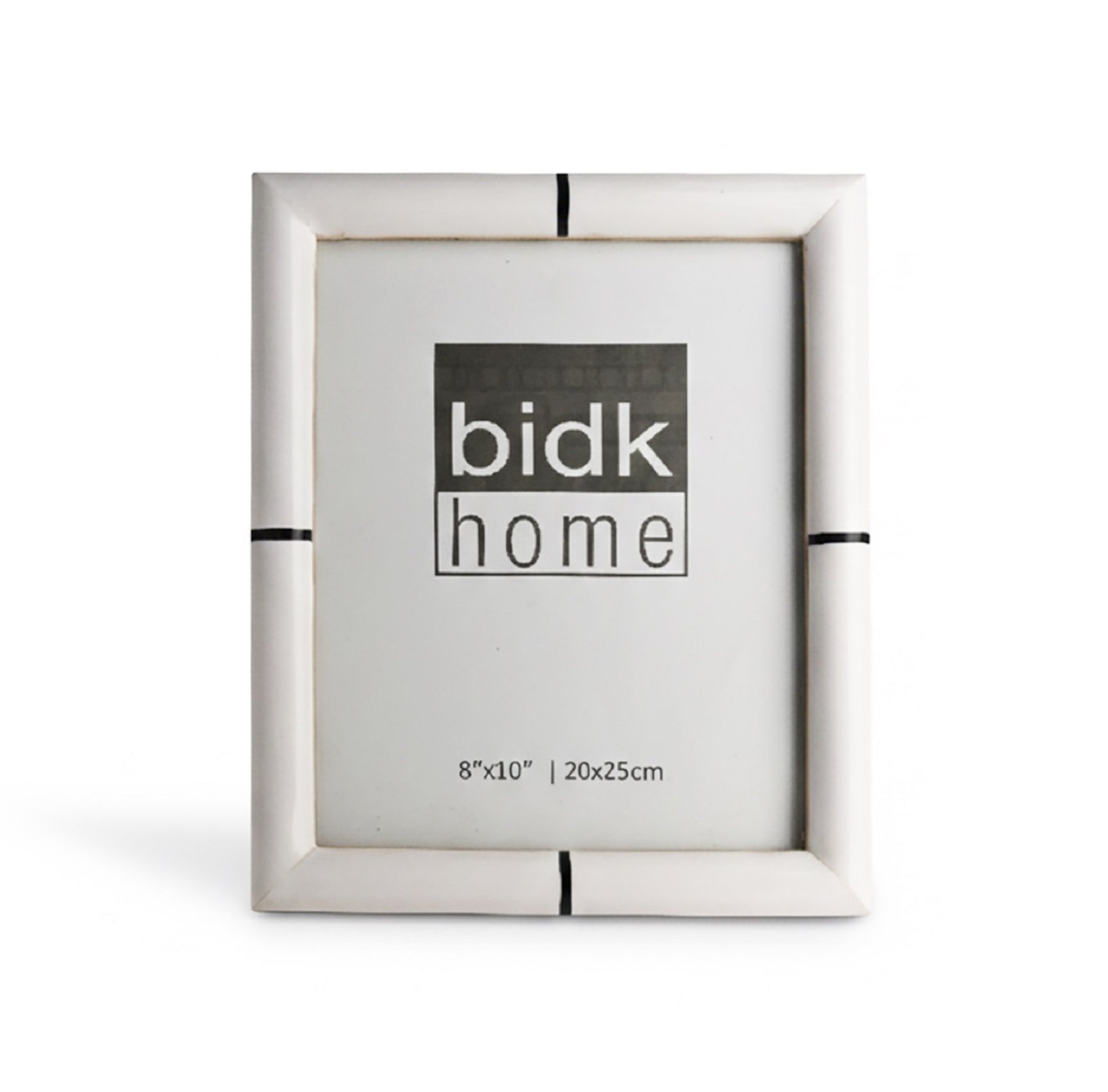 8x10" Bone Frame, White & Black Stripe