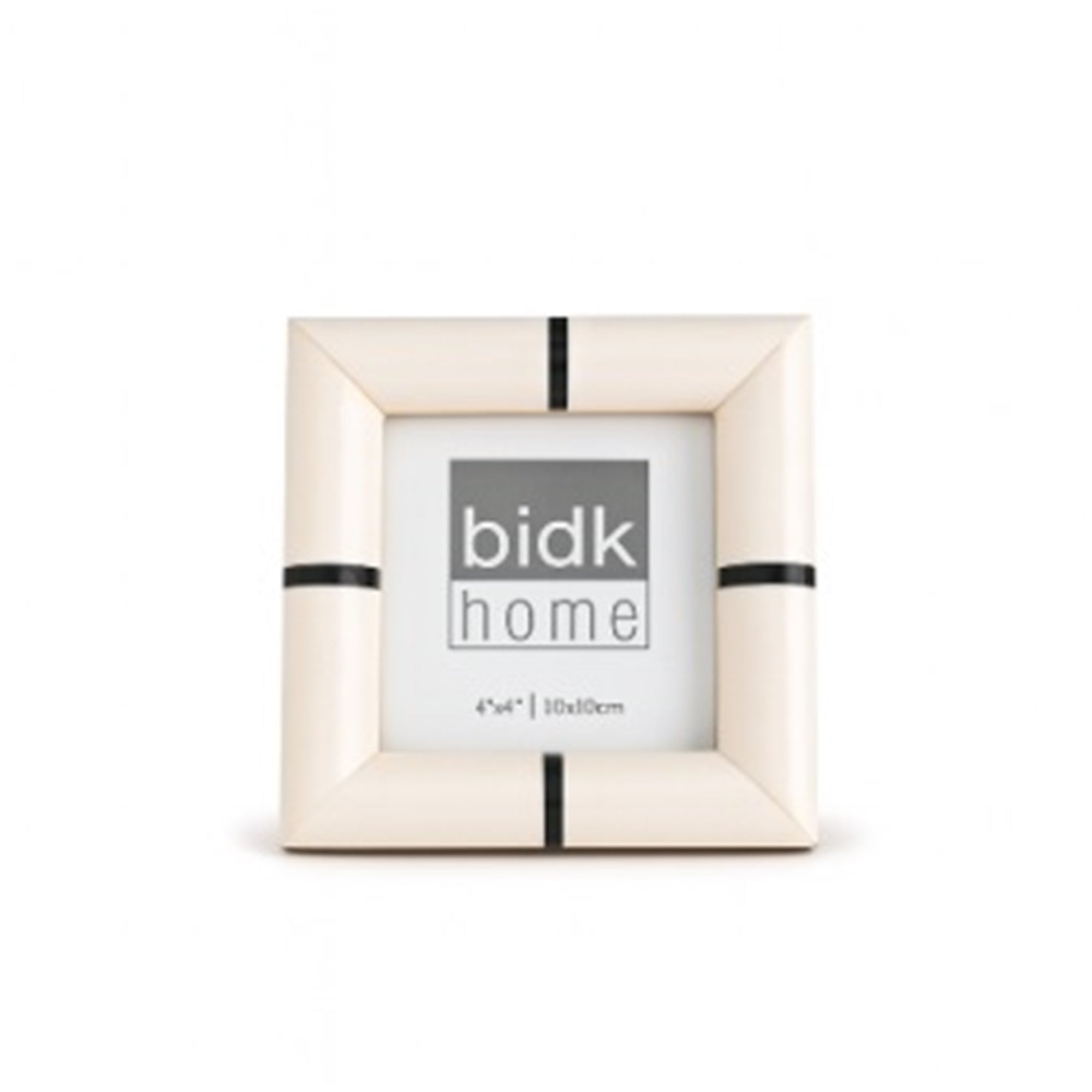 4X4” Bone Frame White & Black Stripe
