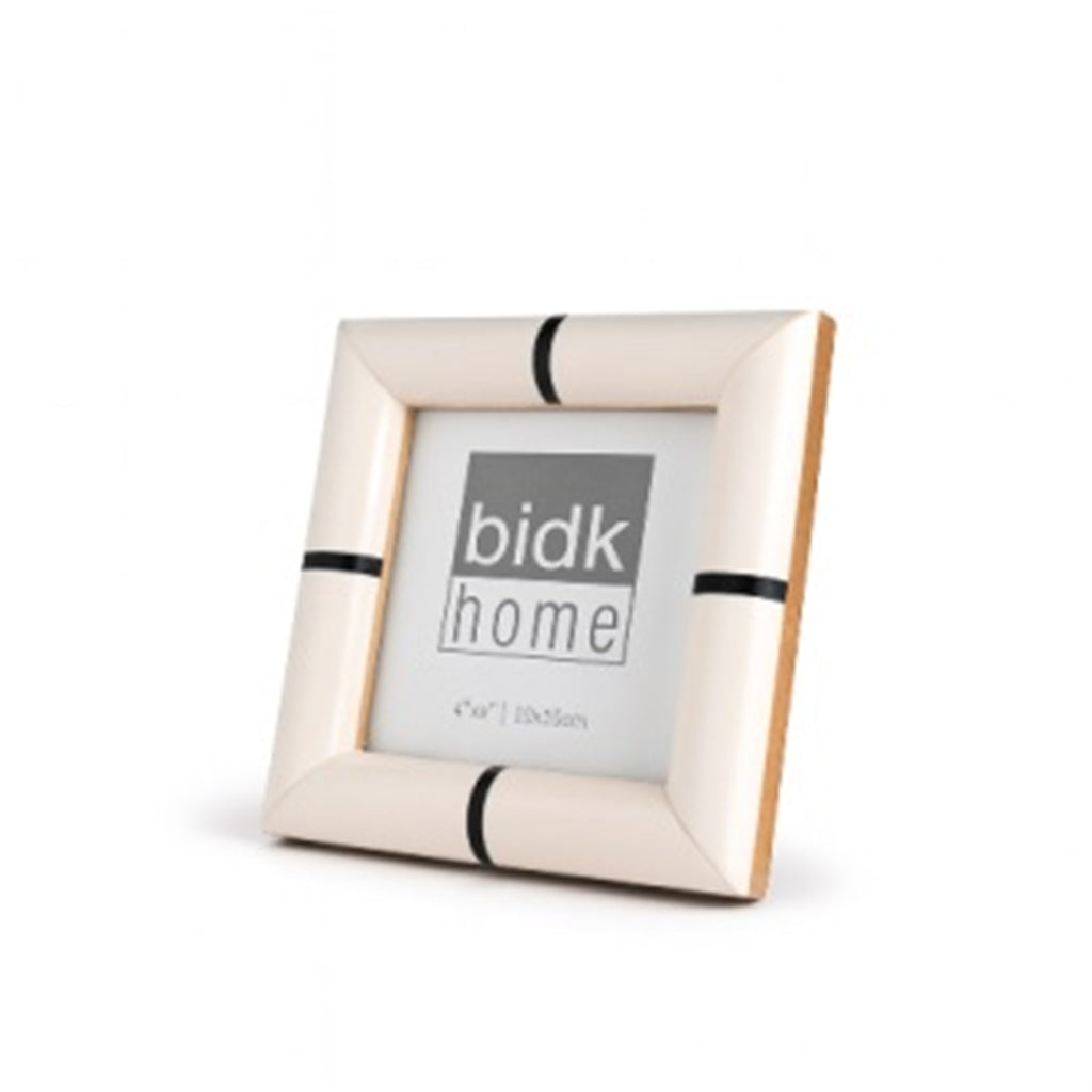 4X4” Bone Frame White & Black Stripe