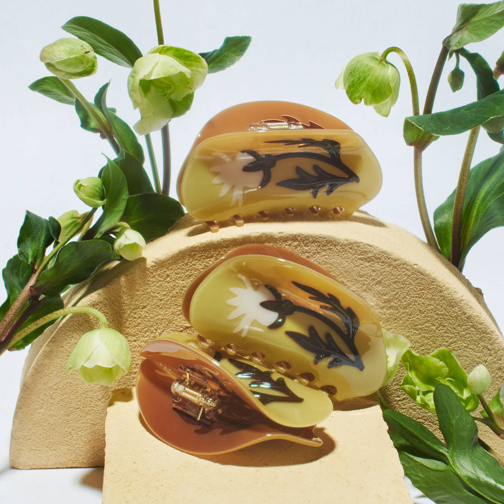 Rosehip Claw - Fall Colors Acetate Floral Hair Clip