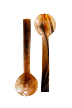 Hand Cut Horn Salad Servers
