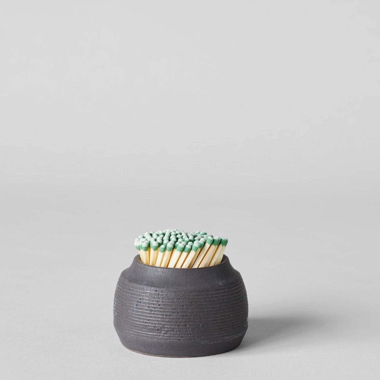 Stoneware Match Strike Pot — view 4