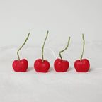 Cherry Beeswax Birthday Candles - 4 count   — detail view