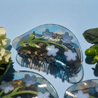 Forget Me Not Claw - Acetate Blue Flowers Hair Clip