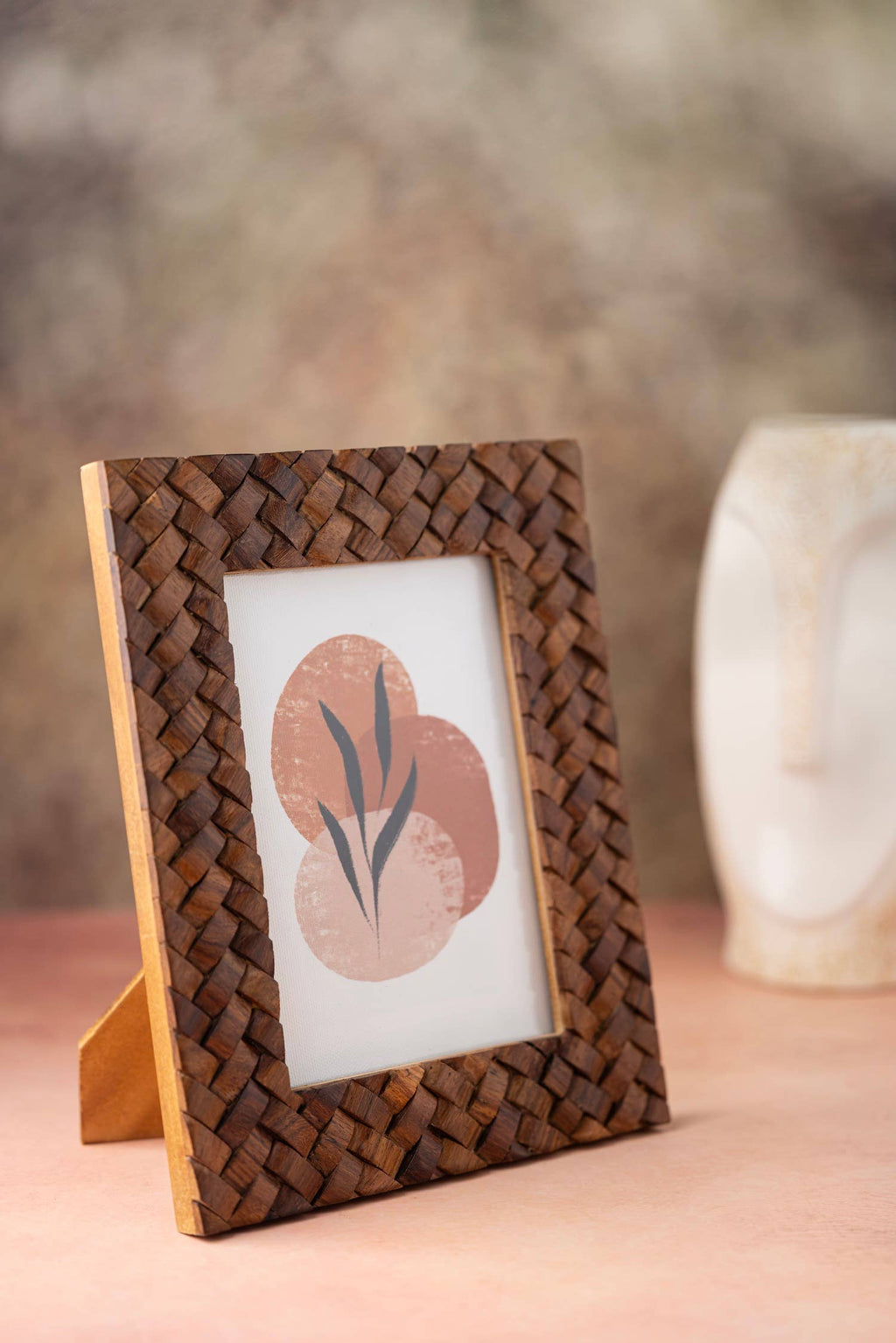 5x7” Criss Cross Wood Picture Frame