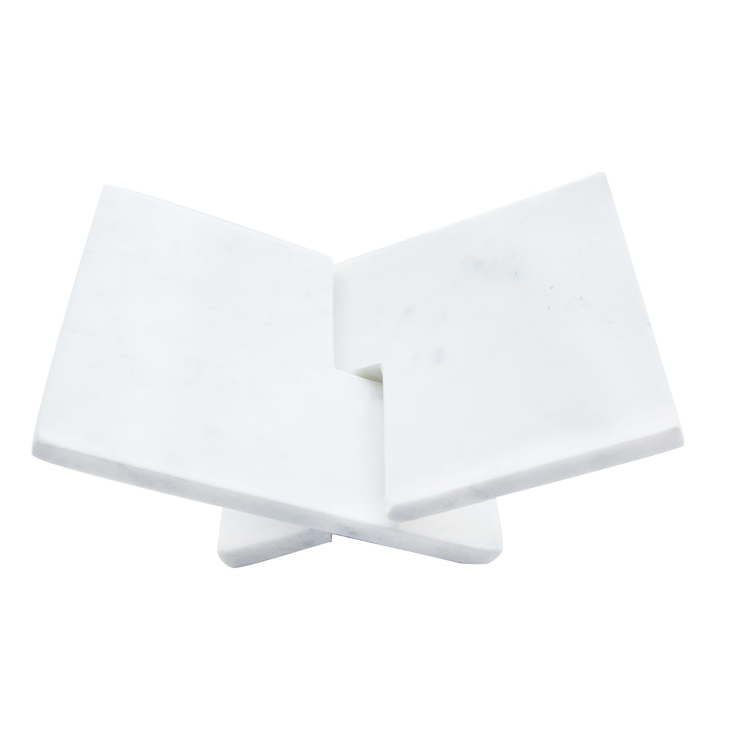 Interlocking Marble Book Holder, White