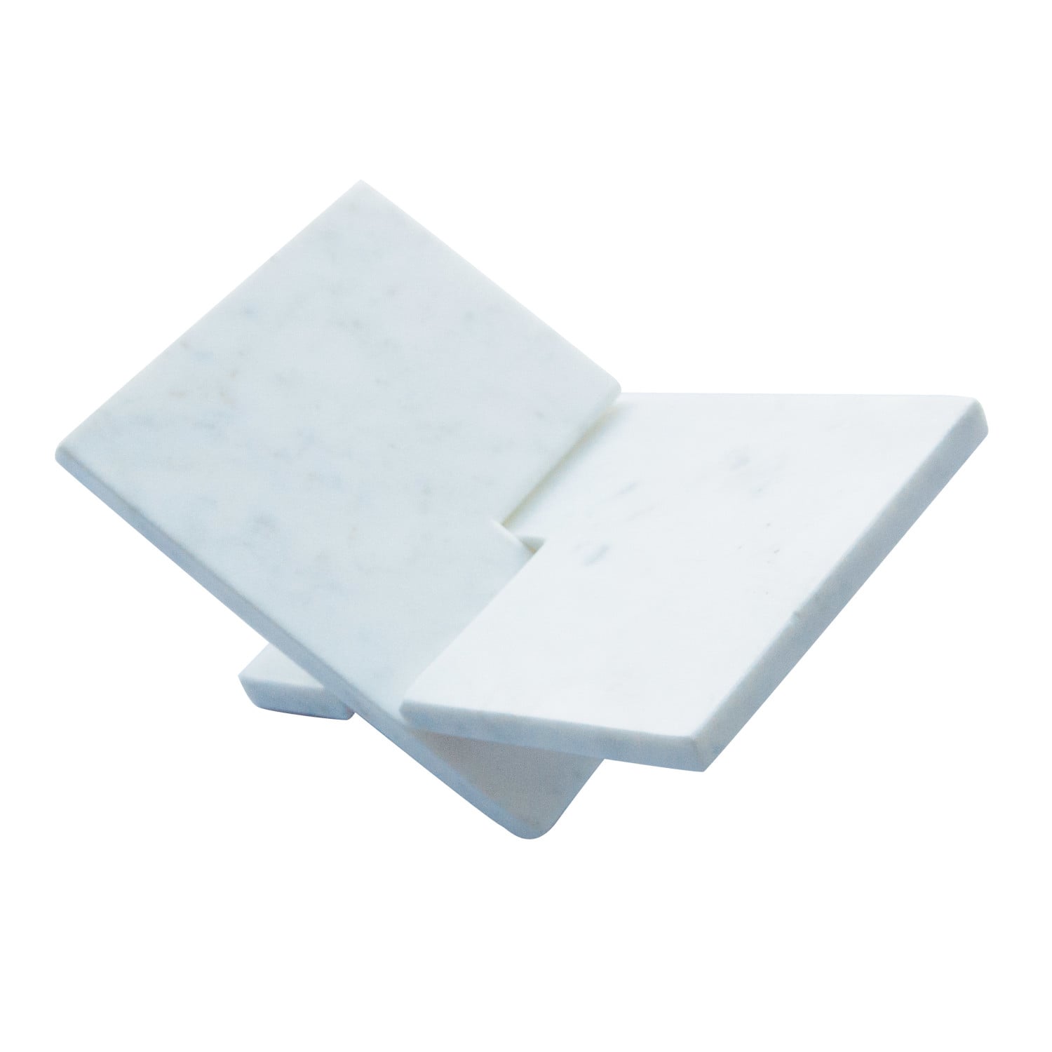 Interlocking Marble Book Holder, White
