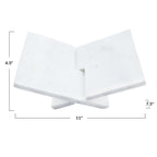 Interlocking Marble Book Holder, White