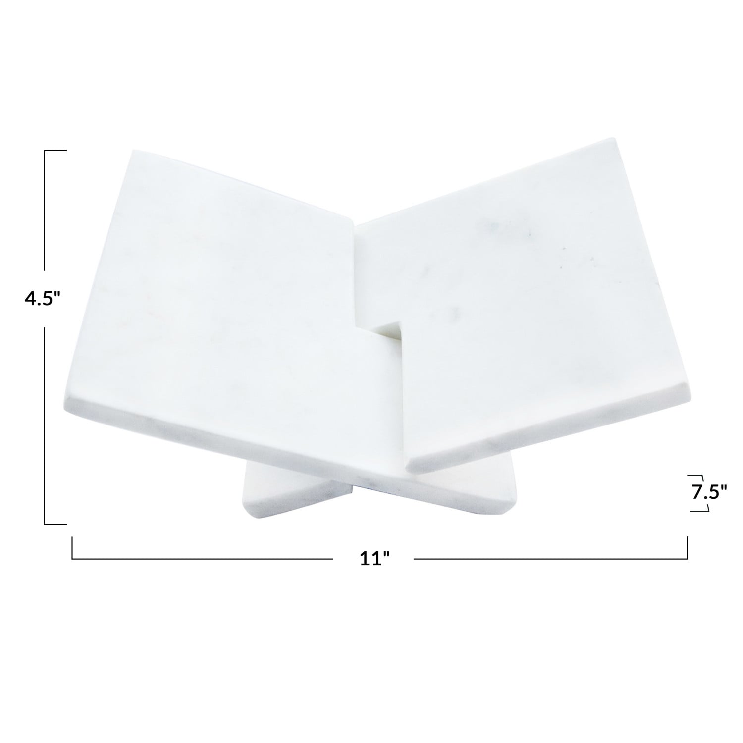 Interlocking Marble Book Holder, White