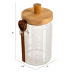 Glass Canister with Acacia Lid & Spoon – Set of 2