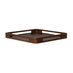 Ash Wood Tray with Handles, Walnut Finish