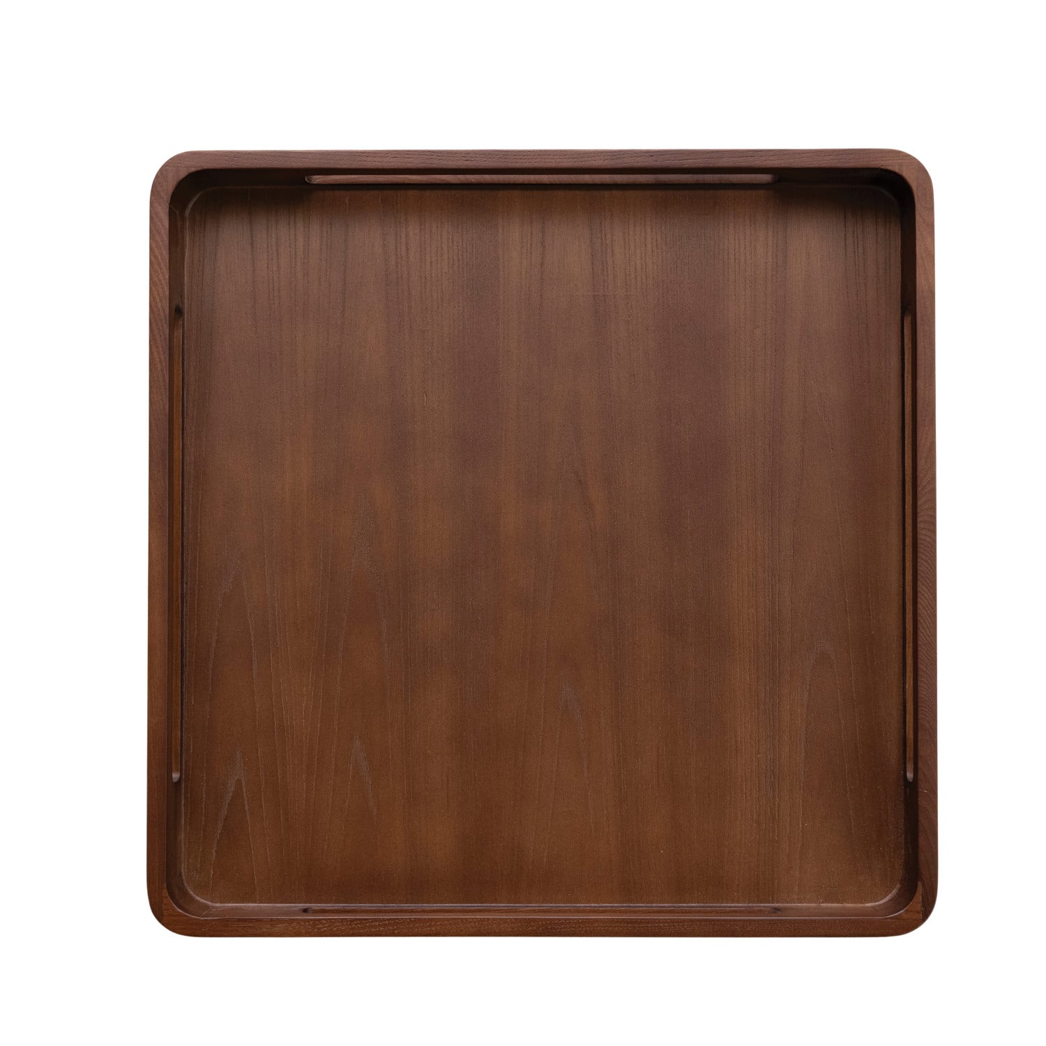 Ash Wood Tray with Handles, Walnut Finish