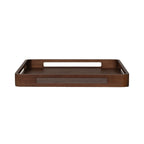 Ash Wood Tray with Handles, Walnut Finish