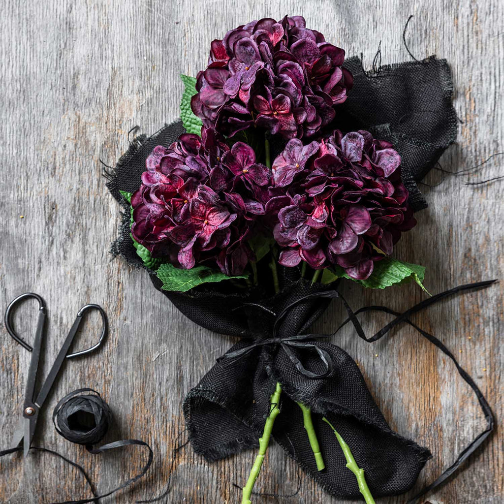 Artificial Real Touch Hydrangea, Crimson
