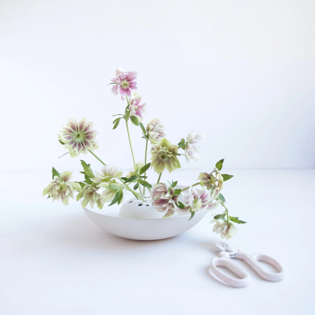 Ceramic Flower Frog Bowl