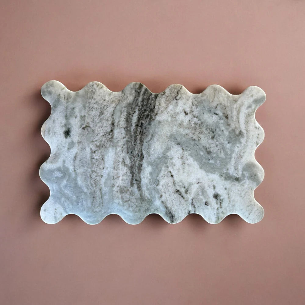 Kora Large Marble Serving Board — styled